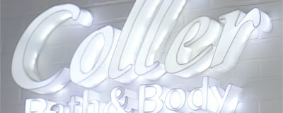 Letras de acrílico con iluminación interior LED.